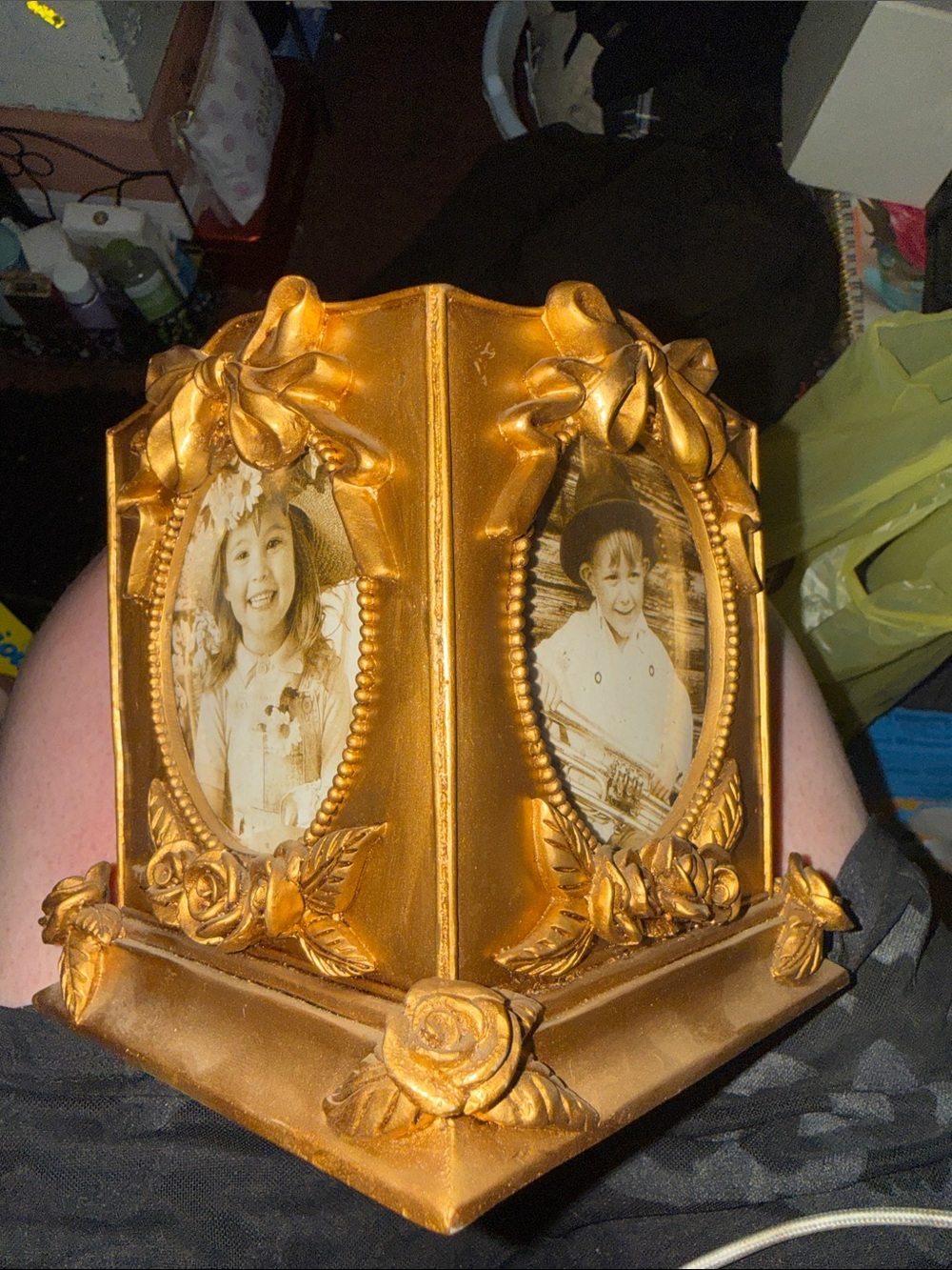 Vintage Square Box with a Picture for each side!!